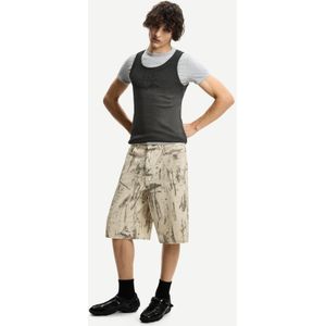 Bershka Baggy Bermuda Met Print Heren 38 Groen