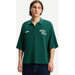 Bershka Oversized Polo Met Print En Korte Mouw Heren Xl Groen