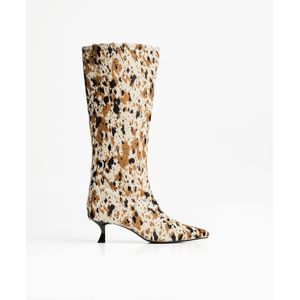 Bershka Gehakte Laars Van Leer Met Dierenprint Dames 35 Gecombineerd
