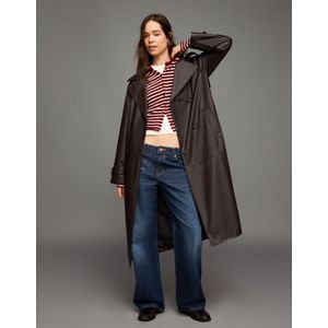 Bershka Trenchcoat Van Imitatieleer Dames M Bruin
