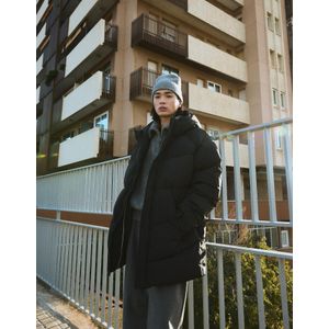 Bershka Lange Gewatteerde Jas Heren Xl Zwart