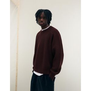 Bershka Trui Van Wolmix Met Parelsteek Heren S Bordeaux