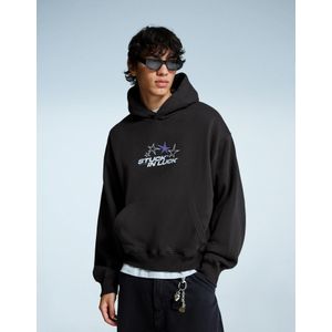 Bershka Hoodie Met Print Heren Xs Donkergrijs