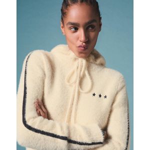 Bershka Geborduurd Tricot Vest Met Rits Dames Xs Ecru