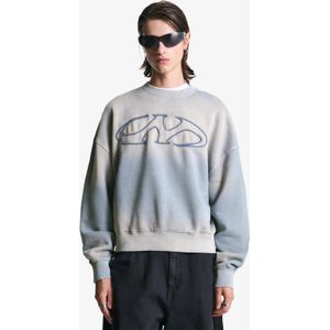 Bershka Oversized Sweatshirt Met Verwassen Effect Heren L Lichtblauw