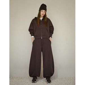 Bershka Oversized Hoodie Met Rits Dames L Bruin
