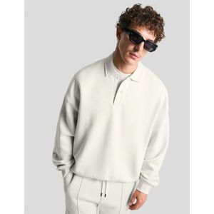 Bershka Sweatshirt Met Polokraag Heren Xs Grijs