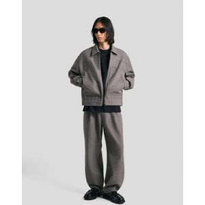 Bershka Balloon Fit Flanellen Broek Heren 36 Donkergrijs