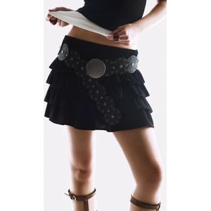 Bershka Minirok Met Volant Dames Xs Zwart