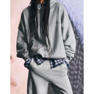 Bershka Hoodie Met Out Of Core-Print Dames M-L Grijs