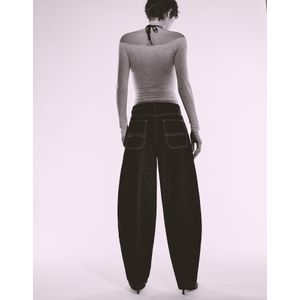 Bershka Balloon Fit Baggy Jeans Dames 36 Donkergrijs