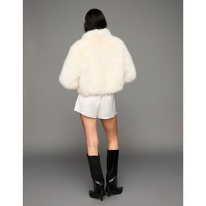 Bershka Jack Met Imitatiebont Dames M Gebroken Wit