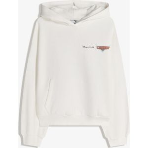 Bershka Hoodie Met Cars-Print Dames S Gebroken Wit
