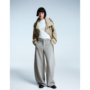 Bershka Tailored Fit Balloon Broek Dames 40 Grijs