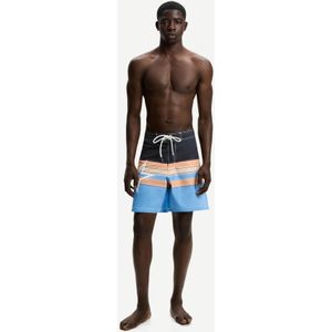 Bershka Lange Zwembroek Met Print Heren M Turkoois