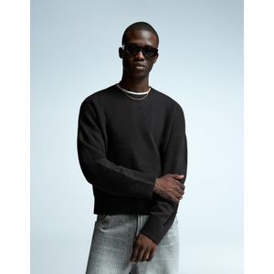 Bershka Cropped Trui Heren M Zwart