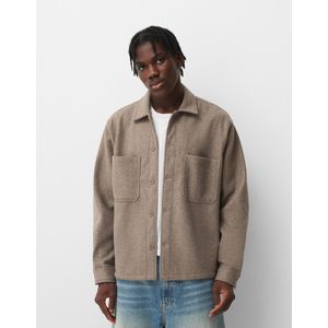 Bershka Flanellen Overshirt Heren Xl Bruin