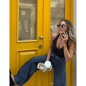 Bershka Haltertop Met Kabelmotief Dames S Zwart