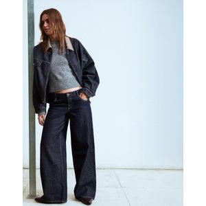 Bershka Jeans Met Lage Taille En Wijde Pijpen Dames 10-12 Marineblau