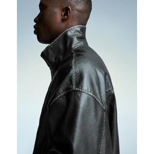 Bershka Jack Met Leereffect Heren S Zwart