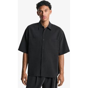Bershka Boxy Fit Overhemd Met Korte Mouw Heren Xs Zwart