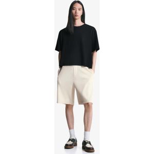 Bershka Skater Short Met Plooien Heren M Gebroken Wit