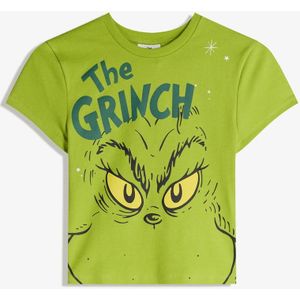 Bershka T-Shirt Met The Grinch-Print En Korte Mouw Dames S Groen