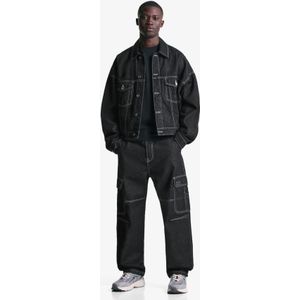 Bershka Denim Truckerjack Heren Xs Zwart