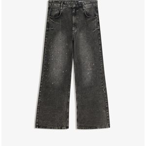 Bershka Klokkende Broek Met Studs Heren 36 Donkergrijs