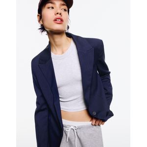 Bershka Blazer Met Knopen Dames Xs Marineblau