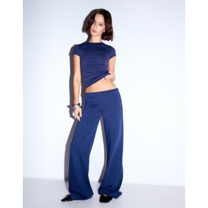 Bershka Sweatstof Broek Met Studs Dames L Blauw