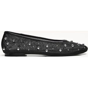 Bershka Netstof Ballerina Met Studs Dames 40 Zwart