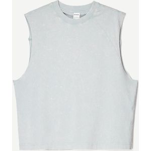 Bershka Mouwloze Top Heren L Grijs