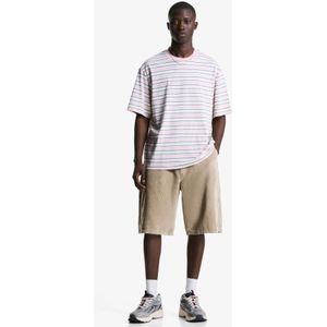 Bershka Corduroy Joggingbermuda Heren L Zand