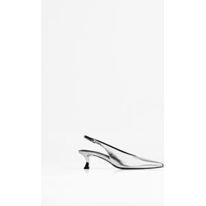 Bershka Slingbacks Met Kitten Heel Dames 37 Zilver