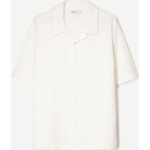 Bershka Overhemd Met Korte Mouwen En Structuur Heren Xs Wit