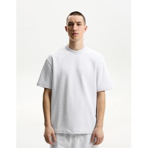 Bershka Sweatstof T-Shirt Met Korte Mouw Heren L Grijs