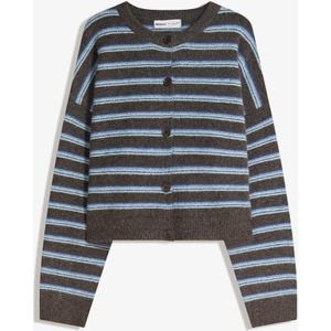 Bershka Vest Met Knopen En Strepen Dames L Bruin