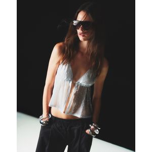 Bershka Top Met Halterlijn En Lovertjes Dames S Steen