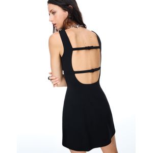 Bershka Mini-Jurk Met Strikken Dames Xs Zwart