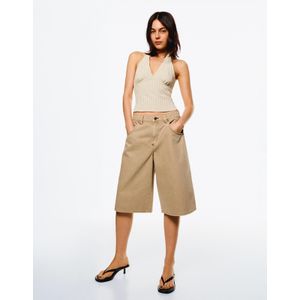Bershka Denim Bermuda Jorts Dames 38 Zand