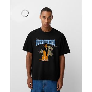 Bershka The Lion King Relax Fit T-Shirt Met Korte Mouw Heren S Zwart