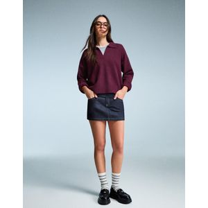 Bershka Sweater Met Polokraag Dames Xs Bordeaux