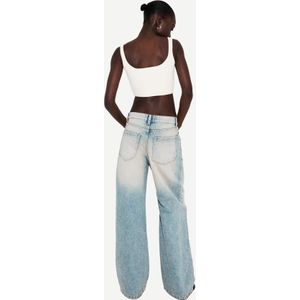 Bershka Baggy Jeans Dames 10-12 Gewassen Blauw
