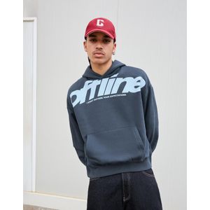 Bershka Hoodie Met Print Heren S Blauw