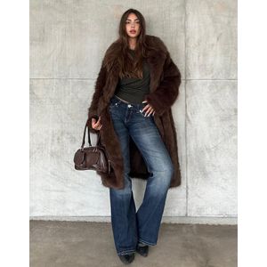 Bershka Lange Kunstbontjas Dames M Bruin