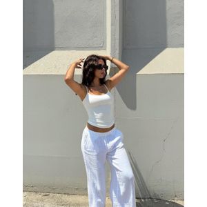 Bershka Top Met Bandjes Dames Xs Gebroken Wit