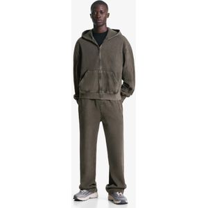 Bershka Piqué Broek Met Verwassen Effect Heren Xs Grijs