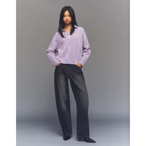 Bershka Trui Met Polokraag Dames M-L Paars