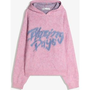 Bershka Trui Met Opgeruwd Effect En Print Heren Xl Roos